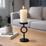 Dolley Black Metal Ring Candle Holder