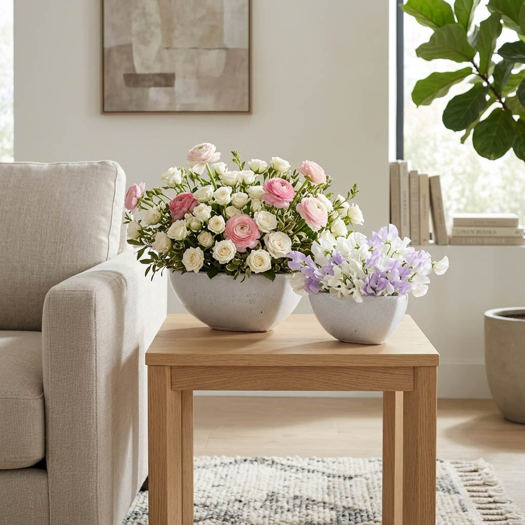 Devoncliff White Planters (Set of 2)