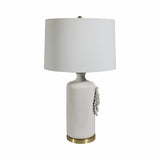 Lonsmith Cream/Gold Dahlia Flower Applique Table Lamp
