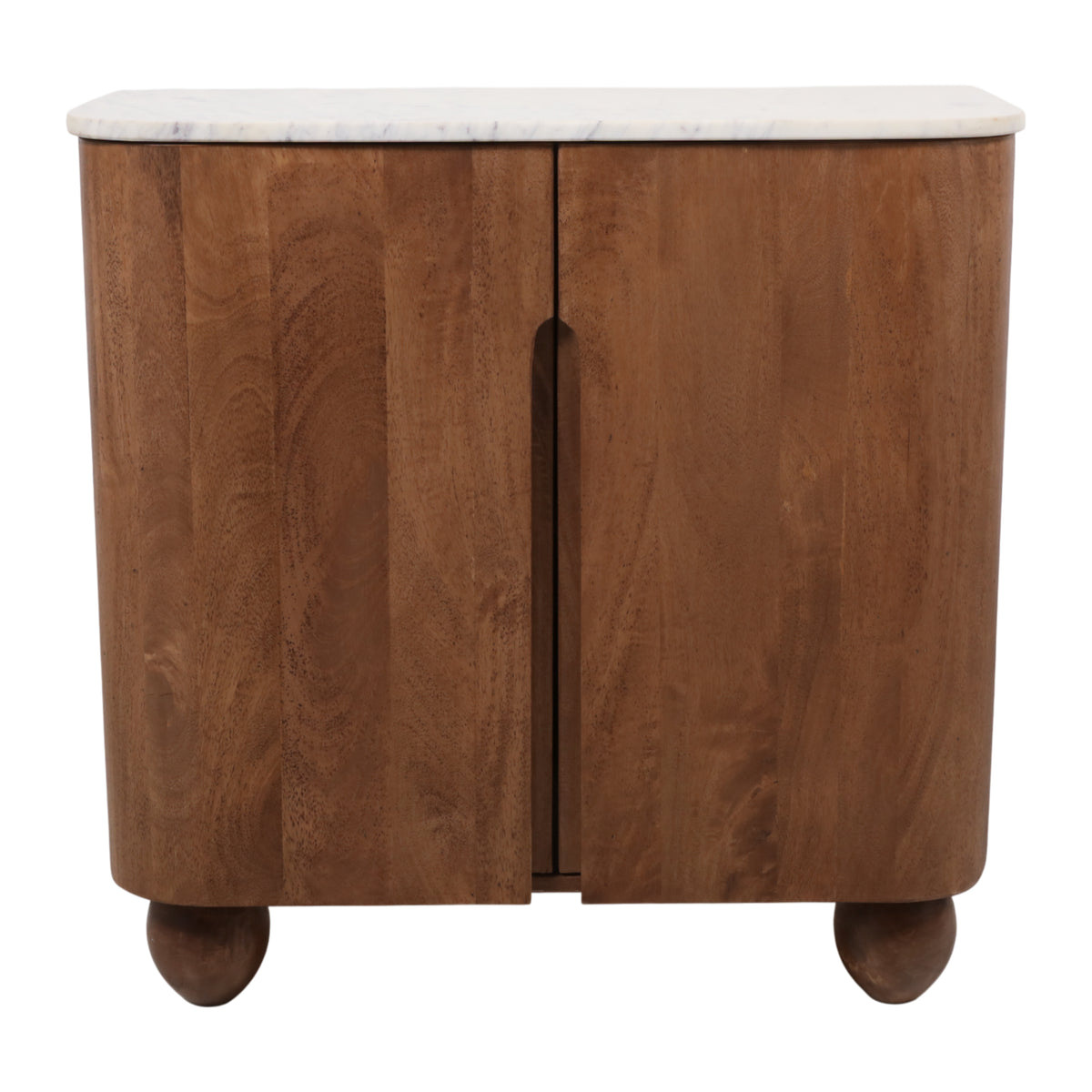 Keswick White/Brown Ball Feet 2-Door Cabinet