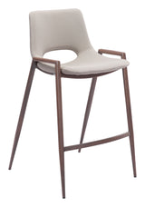 Desi Beige & Walnut Counter Stool (Set of 2)