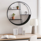 Harrington Black Metal 4-Layered Round Shelf