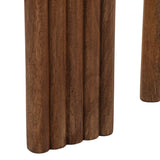 Buena Park Tan Accent Table with Travertine Top