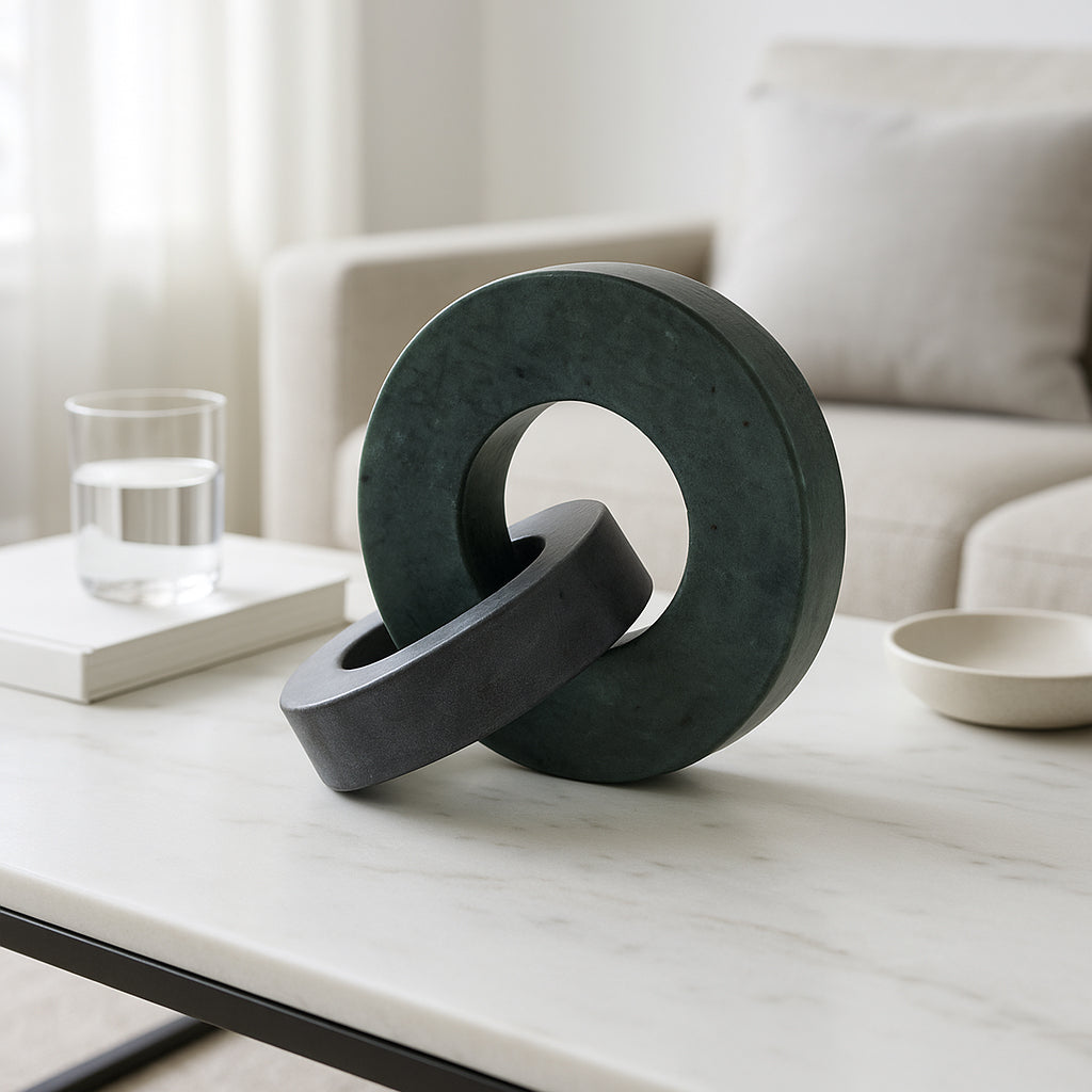 Elgin Green/Black Marble Double Ring