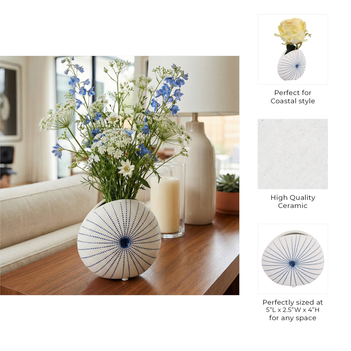 Lochford White/Blue Vase
