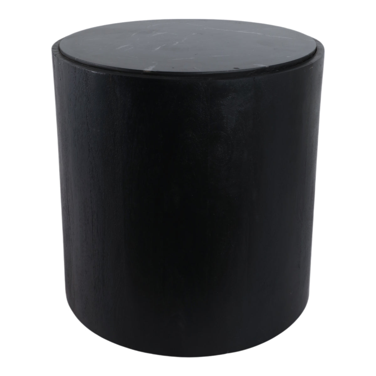 Johnsville Black/White Marble Inlay Round Accent Table