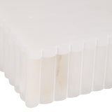 Meridian White Ribbed Alabaster Box