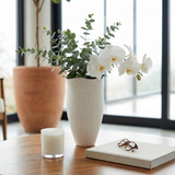 Kelseyland White Textured Organic Vase with Reactive Inside