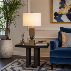 Alecley Blue/Ivory/Gold Lamp