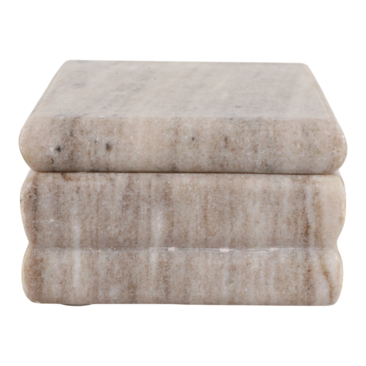 Elmira Beige Ribbed Layered Marble Box