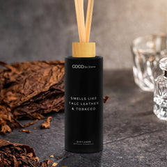 5oz Smells Like Talc Leather & Tobacco Reed Diffuser - Ornate Home