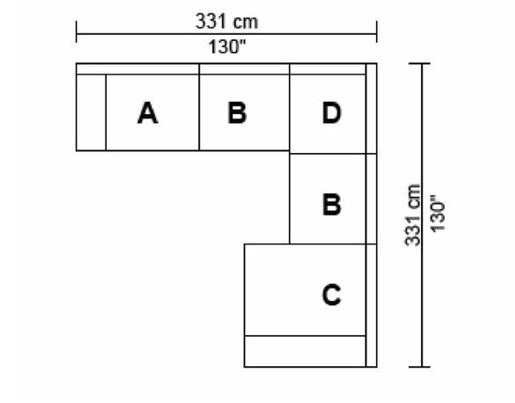 Divani Casa Paseo Charcoal Modular Sectional / 5pc
