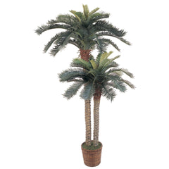 6' & 4' Sago Palm Double Potted Silk Tree - Ornate Home