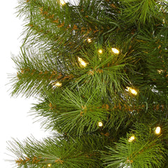 6.5’ Green Valley Pine Artificial Christmas Tree with 300 Warm White LED Lights and 579 Bendable Branches - Ornate Home