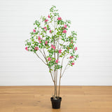 6' Artificial Dogwood Tree with Real Touch Leaves - Ornate Home