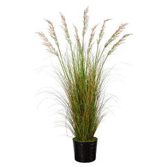 6’ Artificial Grass Plant in Black Tin Planter - Ornate Home