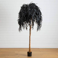 6' Artificial Halloween Black Willow Tree - Ornate Home
