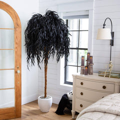 6' Artificial Halloween Black Willow Tree - Ornate Home