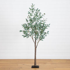 6’ Lighted Artificial Fruiting Olive Tree with 280 Warm White LED Lights - Ornate Home