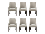 6-Piece Beever Dining Chair and Arm Chair in Taupe - Ornate Home