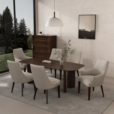 6-Piece Beever Dining Chair and Arm Chair in Taupe - Ornate Home