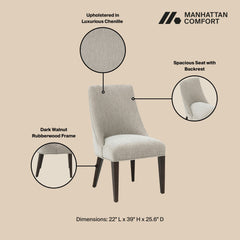 6-Piece Beever Dining Chair and Arm Chair in Taupe - Ornate Home