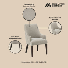 6-Piece Beever Dining Chair and Arm Chair in Taupe - Ornate Home