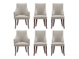 6-Piece Connie Dining Chair and Arm Chair in Light Grey - Ornate Home