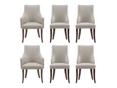 6-Piece Connie Dining Chair and Arm Chair in Light Grey - Ornate Home