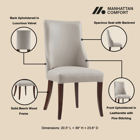 6-Piece Connie Dining Chair and Arm Chair in Light Grey - Ornate Home
