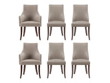 6-Piece Connie Dining Chair and Arm Chair in Taupe - Ornate Home