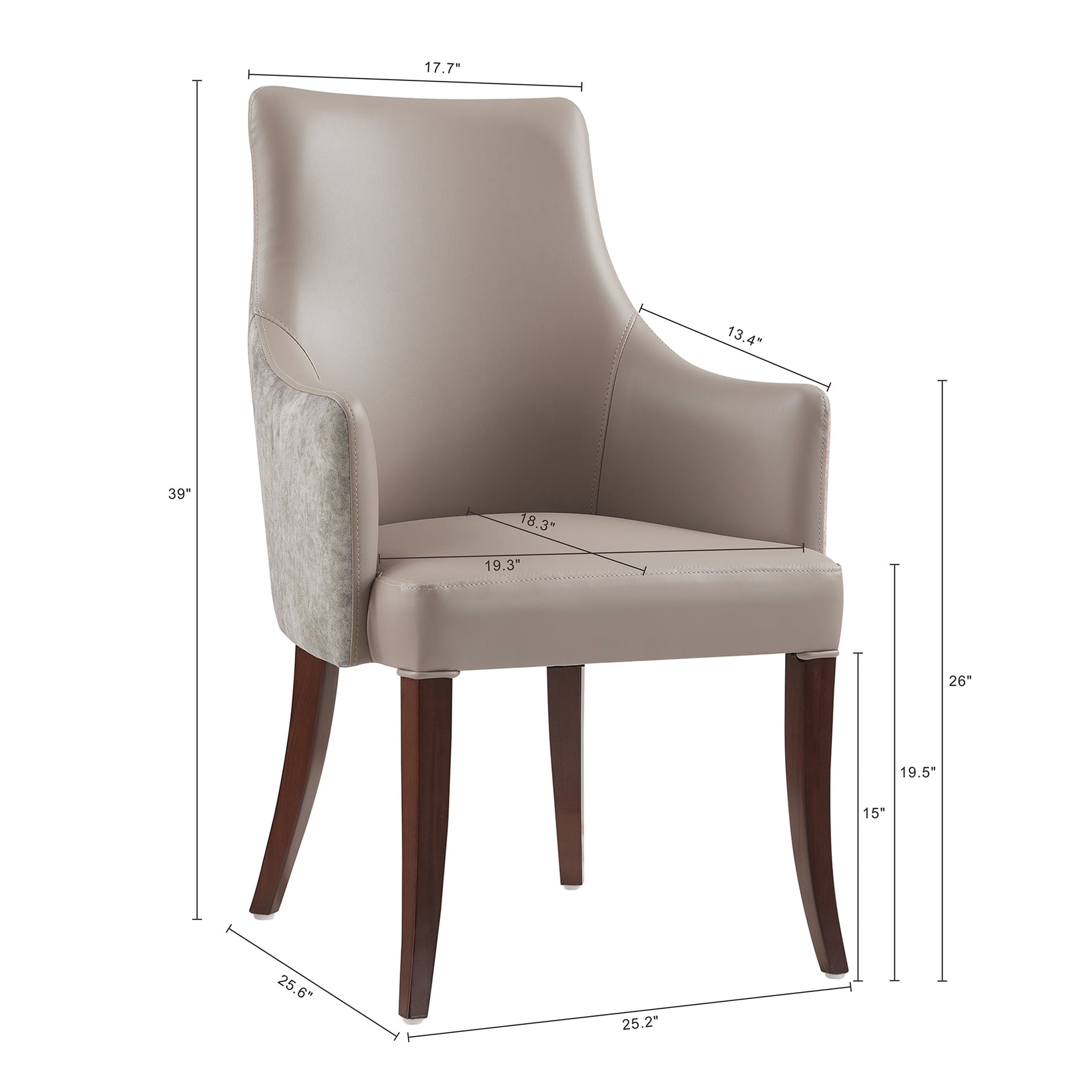 6-Piece Connie Dining Chair and Arm Chair in Taupe - Ornate Home