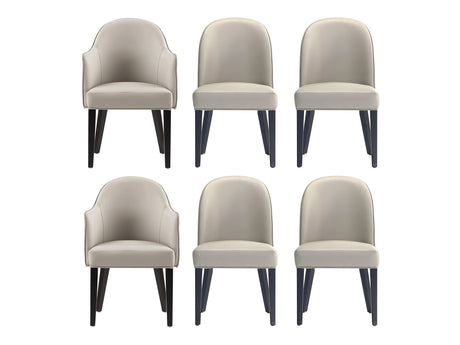 6-Piece Hillman Dining Chair and Arm Chair in Light Grey - Ornate Home