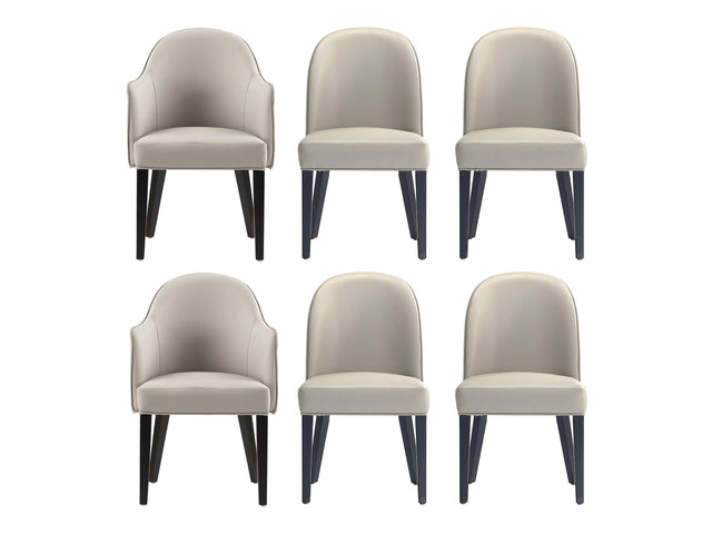 6-Piece Hillman Dining Chair and Arm Chair in Light Grey - Ornate Home