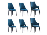 6-Piece Kara Dining Side and Arm Chairs in Blue - Ornate Home