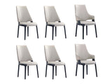 6-Piece Kara Dining Side and Arm Chairs in Light Grey - Ornate Home