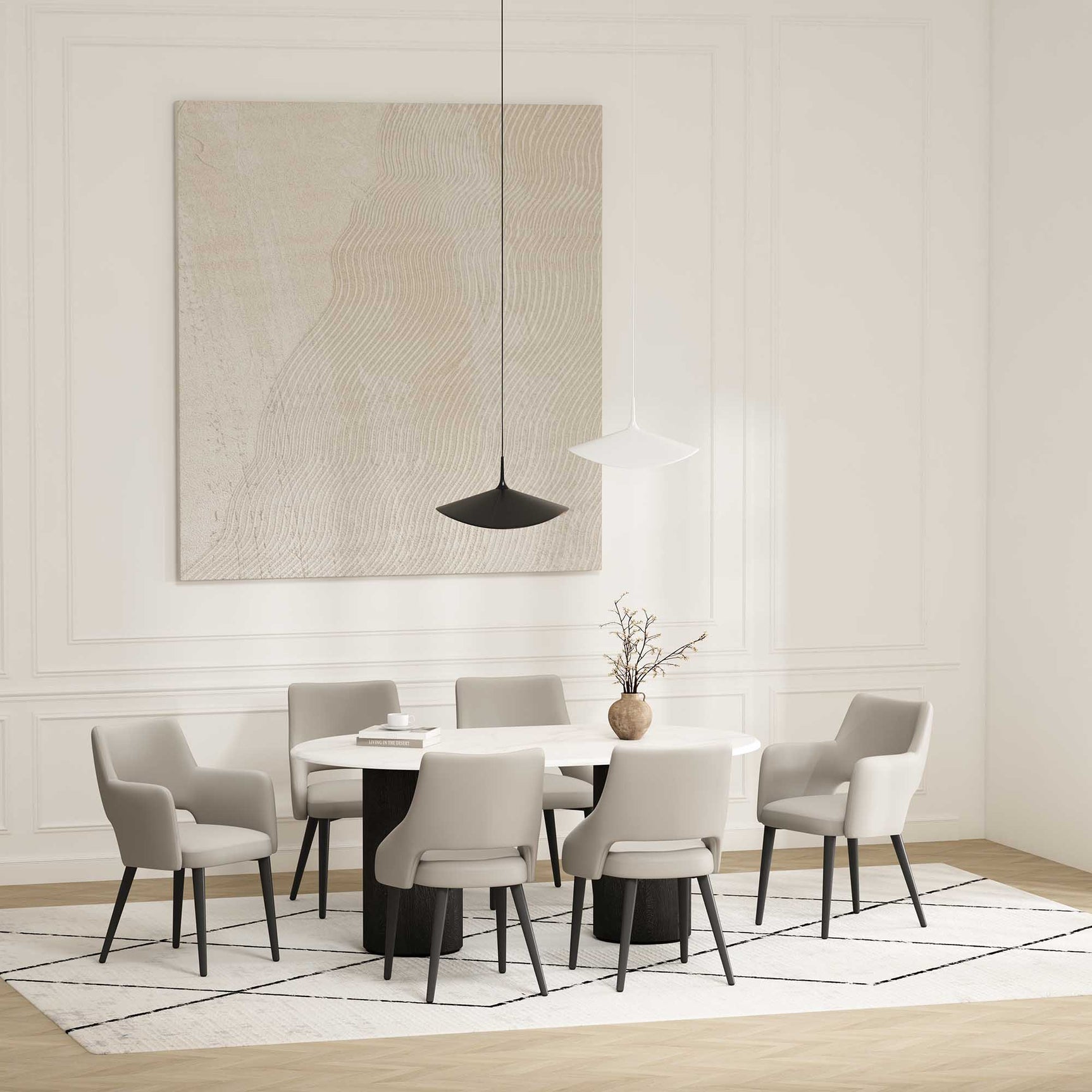 6-Piece Tremont Dining Chair in Stone - Ornate Home