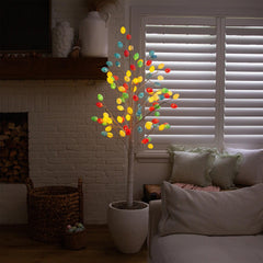 6' Pre-Lit Artificial Easter Twig Tree with 96 Egg Shaped LED Ornaments - Ornate Home