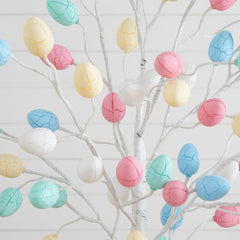 6' Pre-Lit Artificial Easter Twig Tree with 96 Egg Shaped LED Ornaments - Ornate Home