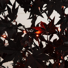 6' Pre-Lit Artificial Halloween Black Maple Tree with 300 Orange & Purple LED Lights - Ornate Home