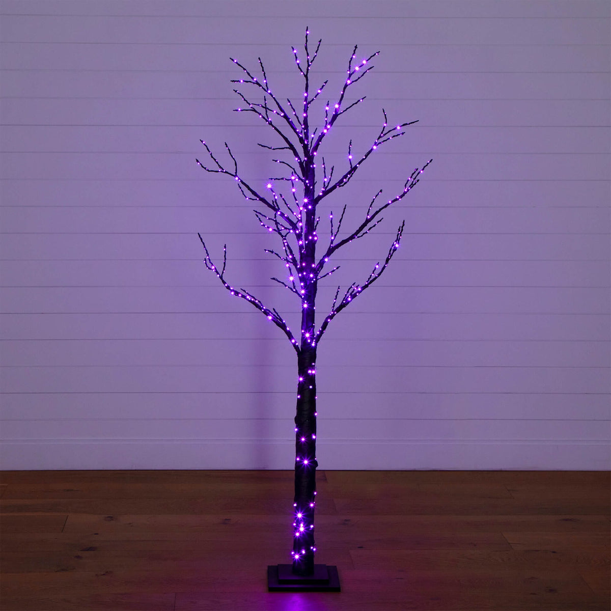 6'  Pre-Lit Artificial Halloween Twig Tree with 480 Orange & Purple LED Lights