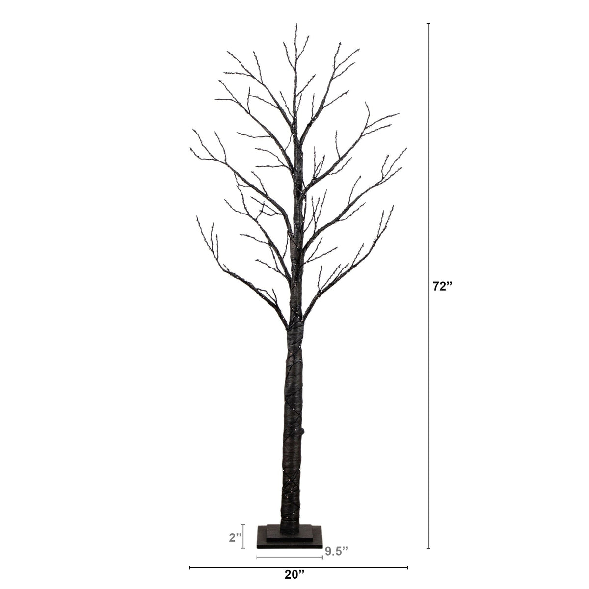 6'  Pre-Lit Artificial Halloween Twig Tree with 480 Orange & Purple LED Lights