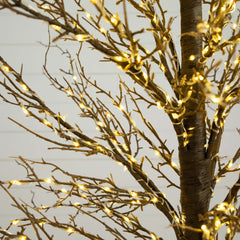6’ Pre-Lit Artificial Twig Tree with 480 Warm White LED Lights - Ornate Home