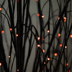 6’ Pre-Lit Halloween Black Willow Artificial Tree with 160 Orange & Purple LED Lights - Ornate Home
