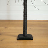 6’ Pre-Lit Halloween Black Willow Artificial Tree with 160 Orange & Purple LED Lights