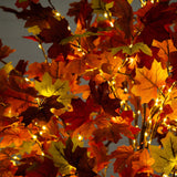 6' Pre-Lit Shades of Autumn Maple Artificial Fall Tree with 360 Warm White LED Lights