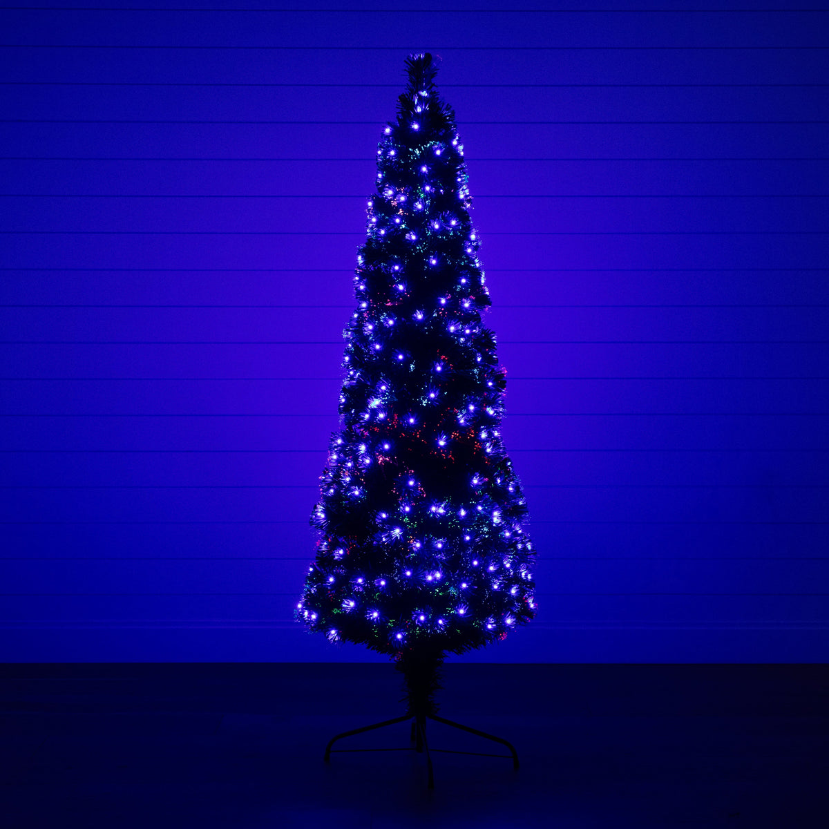 6' Slim Pre-Lit Fiber Optic Artificial Christmas Tree with 282 Colorful LED Lights