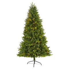 6' Sun Valley Fir Artificial Christmas Tree with 300 Clear LED Lights - Ornate Home