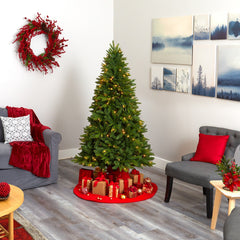6' Sun Valley Fir Artificial Christmas Tree with 300 Clear LED Lights - Ornate Home
