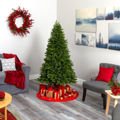 6' Sun Valley Fir Artificial Christmas Tree with 300 Clear LED Lights - Ornate Home